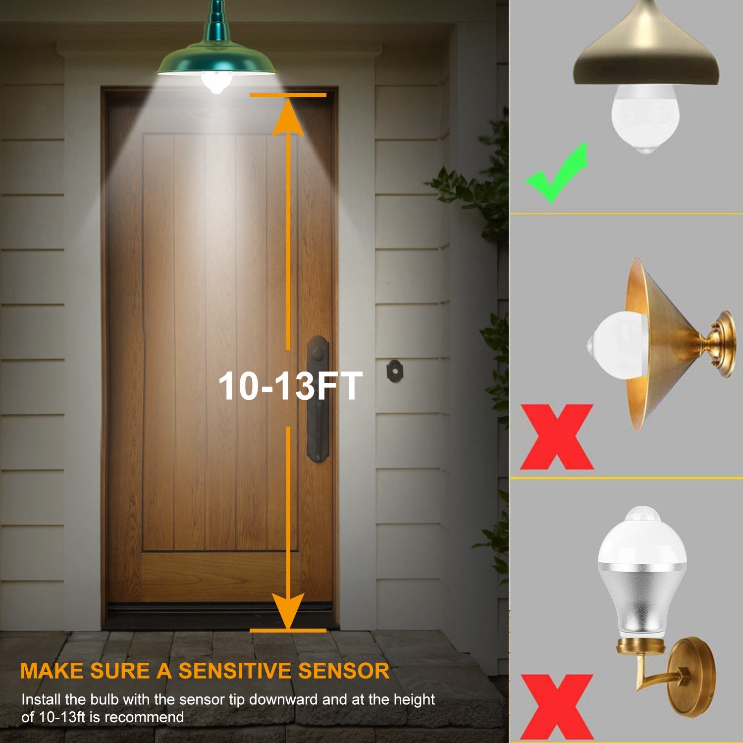 E27 Motion Sensor Light Bulb 9W 6500K Dusk To Dawn Automatic On-Off LED Light Bulb Indoor Outdoor Use