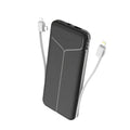10000mAh Power Bank Portable Charger With US Plug 2 Built-in Cables External Battery Pack With 4 Ouputs 3 Inputs Fit For IOS Phone 14 Android And More