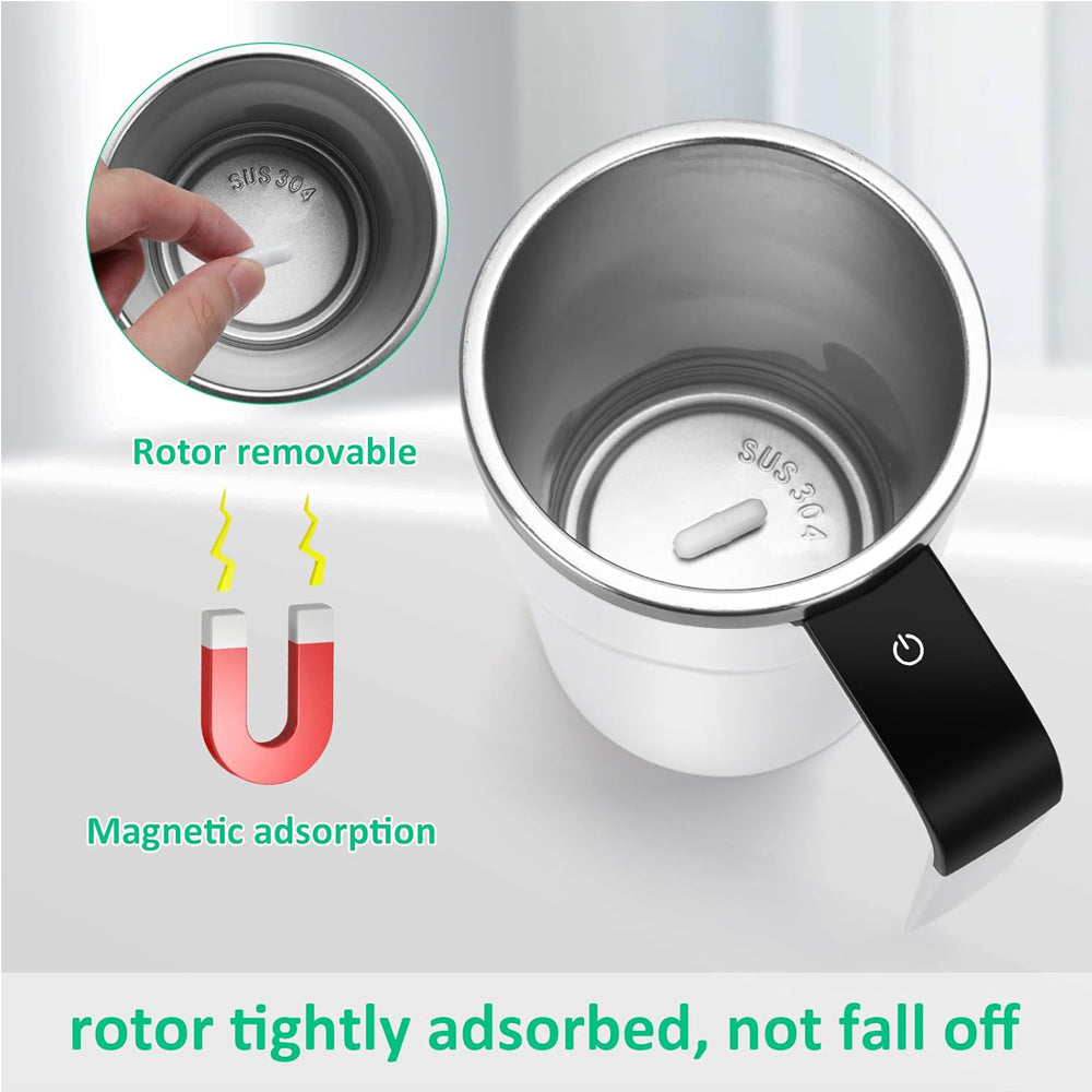 12oz Self Stirring Mug, Auto Magnetic Coffee Mug With LED Display Temperature, Rechargeable Automatic Stirring Cup
