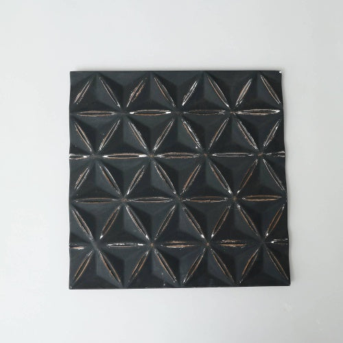 Black Square Shape Handcrafted MDF Wall Decor  Elegant Home Accent