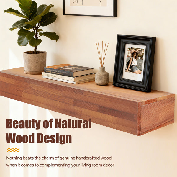rustic wood fireplace mantel