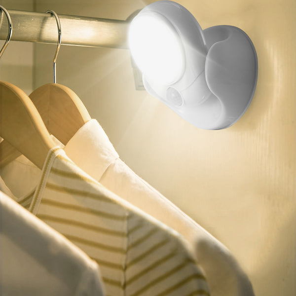 1Pc Wireless LED Spotlight Night Lamp 360 Degree Rotatable With 90 Degree Motion Sensor Battery Operated With 23ft Sensing Range For Closet Bathroom