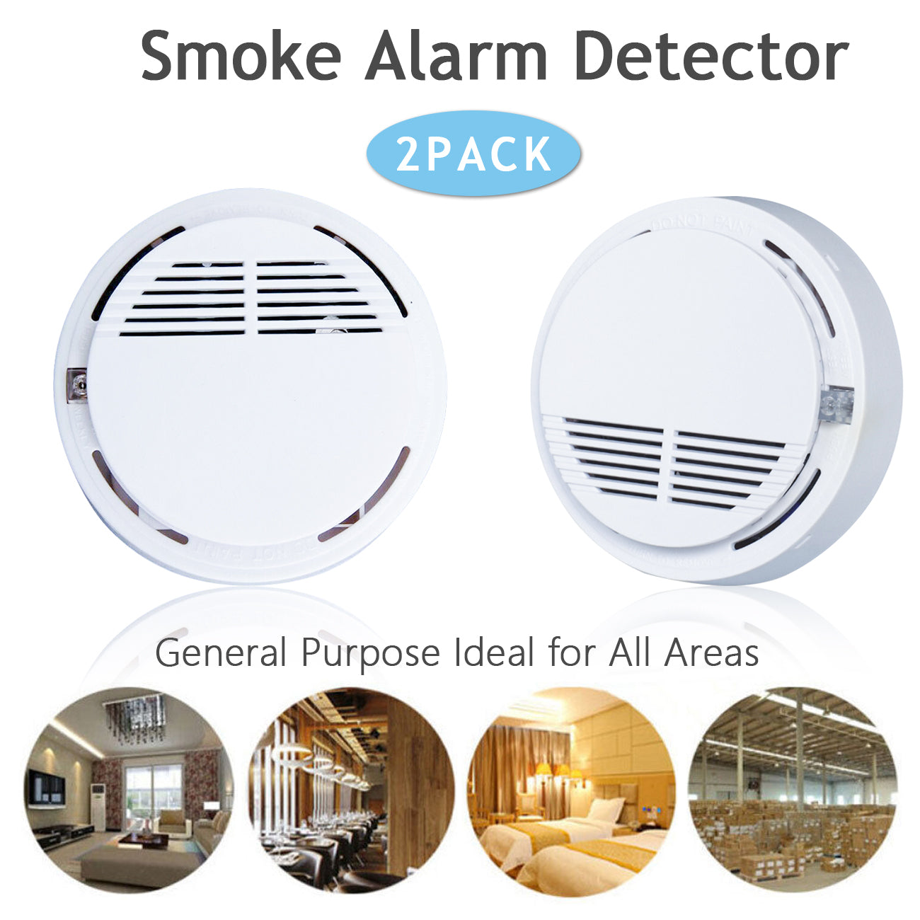 Smoke Alarm Detector Fire Gas Alarm Detector With Battery Photoelectric Sensor Alert Warning
