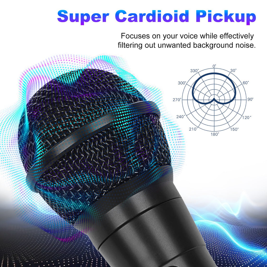 1Pc Handheld Wired Microphone Cardioid Dynamic Vocal Mic With On Off Button 13ft Cable 6.35 Mm Jack For Speaker Karaoke Ampilifier Mixer Professional Studio Live Performance