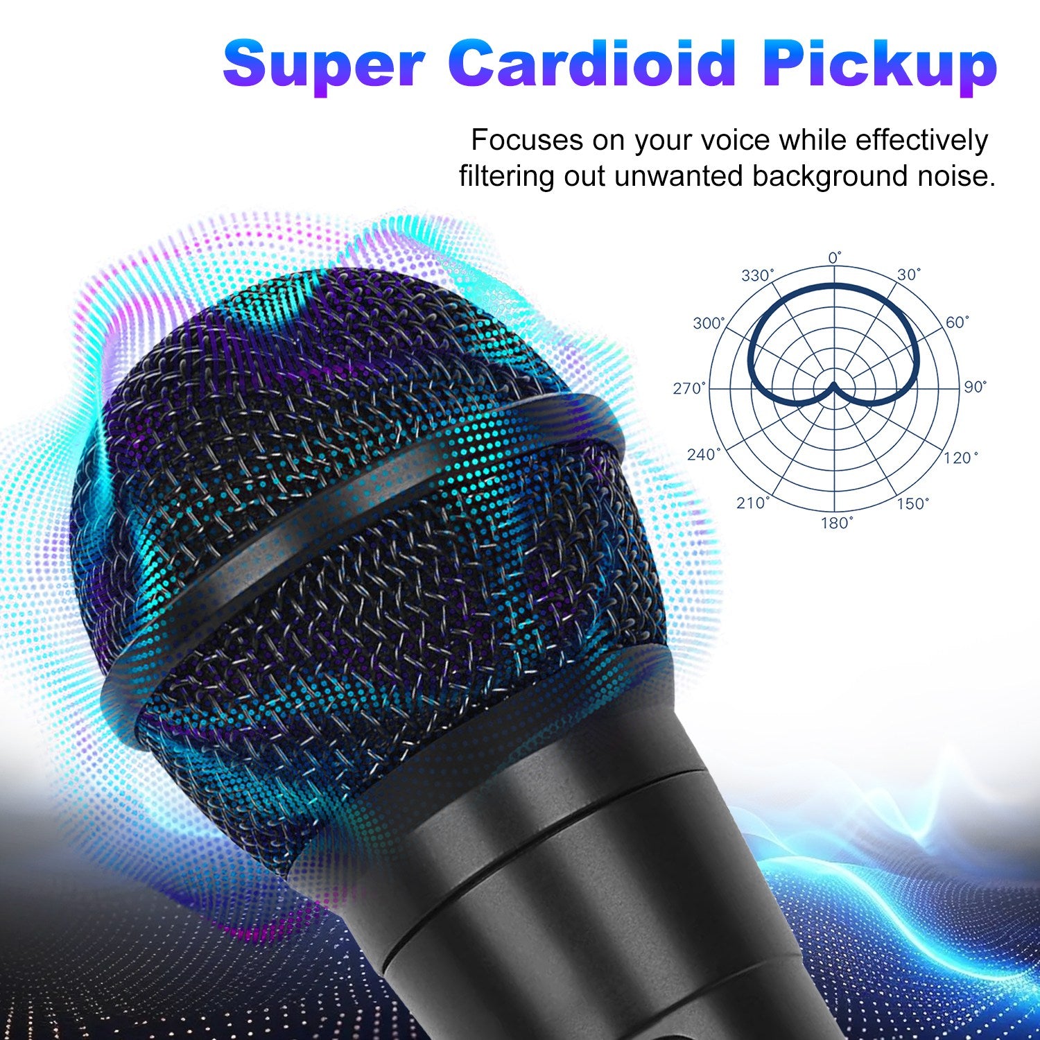 1Pc Handheld Wired Microphone Cardioid Dynamic Vocal Mic With On Off Button 13ft Cable 6.35 Mm Jack For Speaker Karaoke Ampilifier Mixer Professional Studio Live Performance