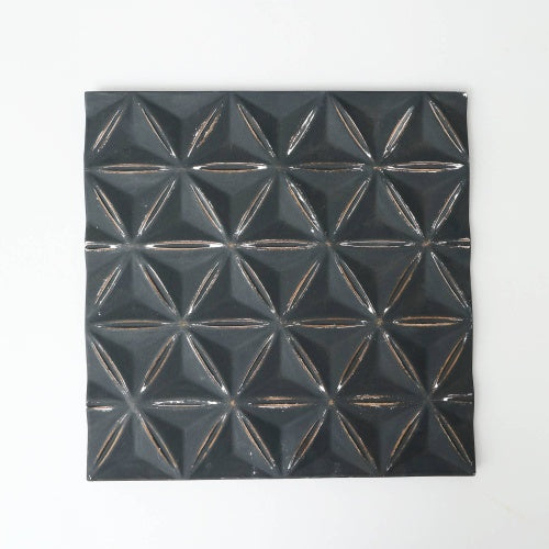 Black Square Shape Handcrafted MDF Wall Decor  Elegant Home Accent