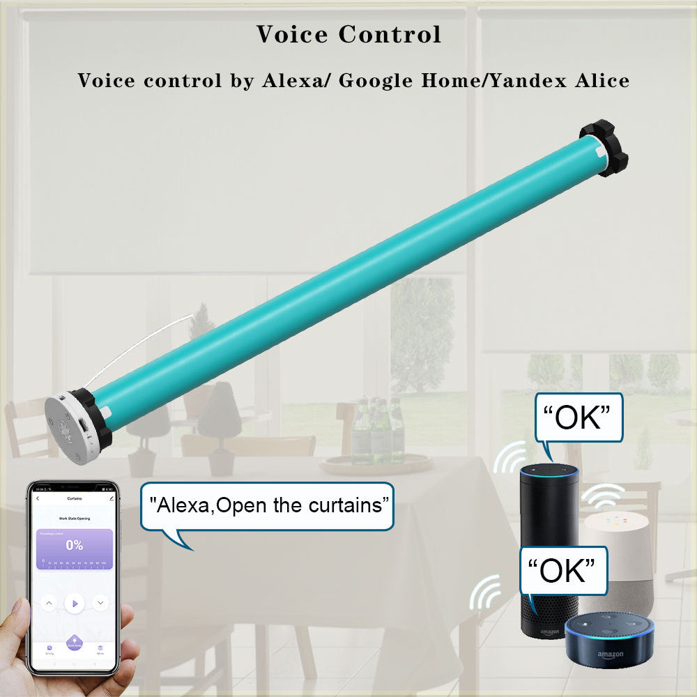 Smart Electric Curtain Motor For 38MM Aluminum Tube