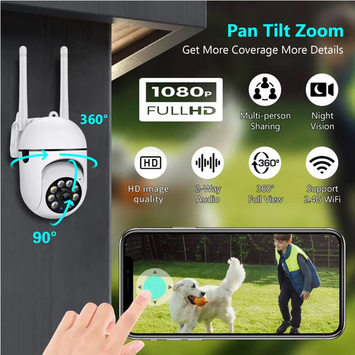 1080P WiFi Home Security CCTV Camera With Night Vision 2.4GHz 2.4G Surveillance Camera 1080P WiFi Home Security CCTV Camera With Night Vision 2.4GHz Indoor PTZ WiFi Camera