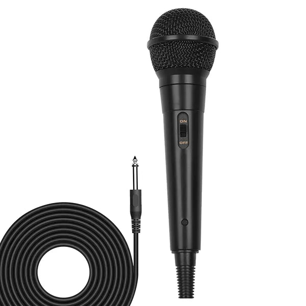Handheld Wired Microphone Cardioid Dynamic Vocal Mic With On Off 13ft Cable 6.35 Mm Jack For Speaker Karaoke Ampilifier Mixer Professional Studio & Live Performance